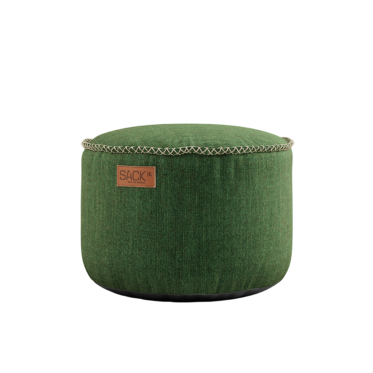Runder Cobana Pouf in grün aus wasserabweisendem Polsterstoff, 50 x 35 cm, mit EPS - Füllung. | Cobana Pouf - Cobana Green | SACKit