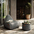 Runder Cobana Pouf in grauem, scheuerbeständigem Polsterstoff, geeignet für Innen - und Außenbereich. | Cobana Pouf - Cobana Grey | SACKit