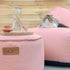 Runder Cobana Pouf in grauem, scheuerbeständigem Polsterstoff mit handgenähten Details. | Cobana Pouf - Cobana Rose | SACKit