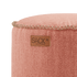 Runder Cobana Pouf in grauem Cobana - Polsterstoff mit handgenähten Leinenstichen, 50x35 cm. | Cobana Pouf - Cobana Rose | SACKit