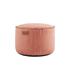 Runder Cobana Pouf in Rose aus wasserabweisendem Polsterstoff, 50 x 35 cm.