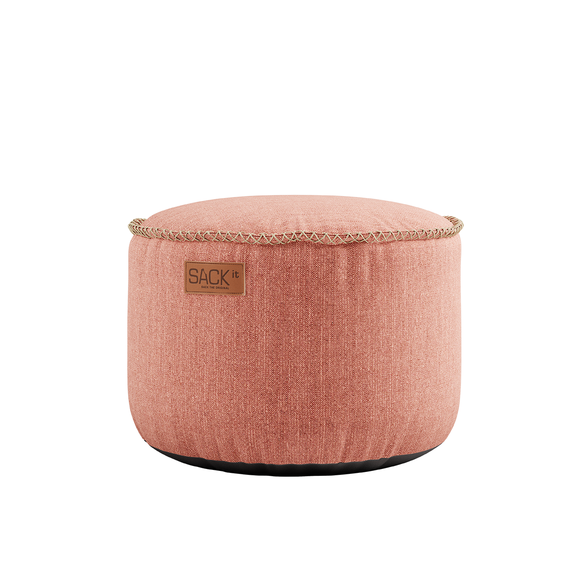 Runder Cobana Pouf in Rose aus wasserabweisendem Stoff mit feiner Struktur, 50 x 35 cm. | Cobana Pouf - Cobana Rose | SACKit