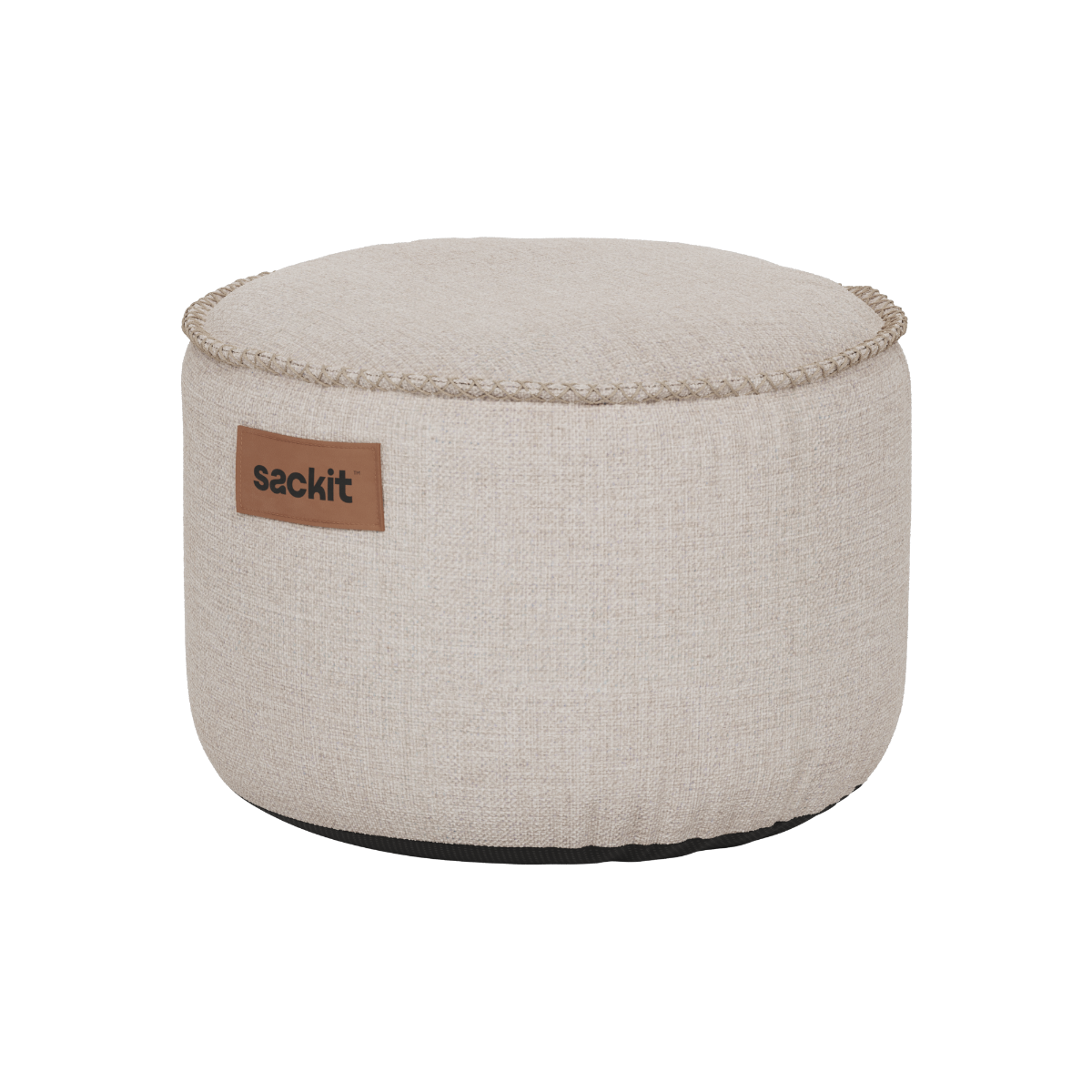 Runder Cobana Pouf in Kirra Sand mit wasserabweisendem Bezug aus Olefinfasermischung. | Cobana Pouf - Kirra Sand | SACKit