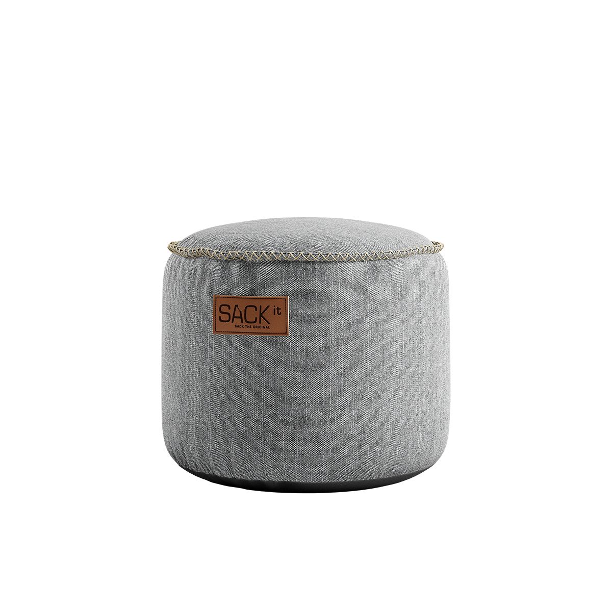 Cobana Junior Pouf in Sand Melange, runder Kinderpouf mit handgenähten Stichen, wasserabweisend und scheuerfest | Cobana Junior Pouf - Cobana Sand Melange | SACKit