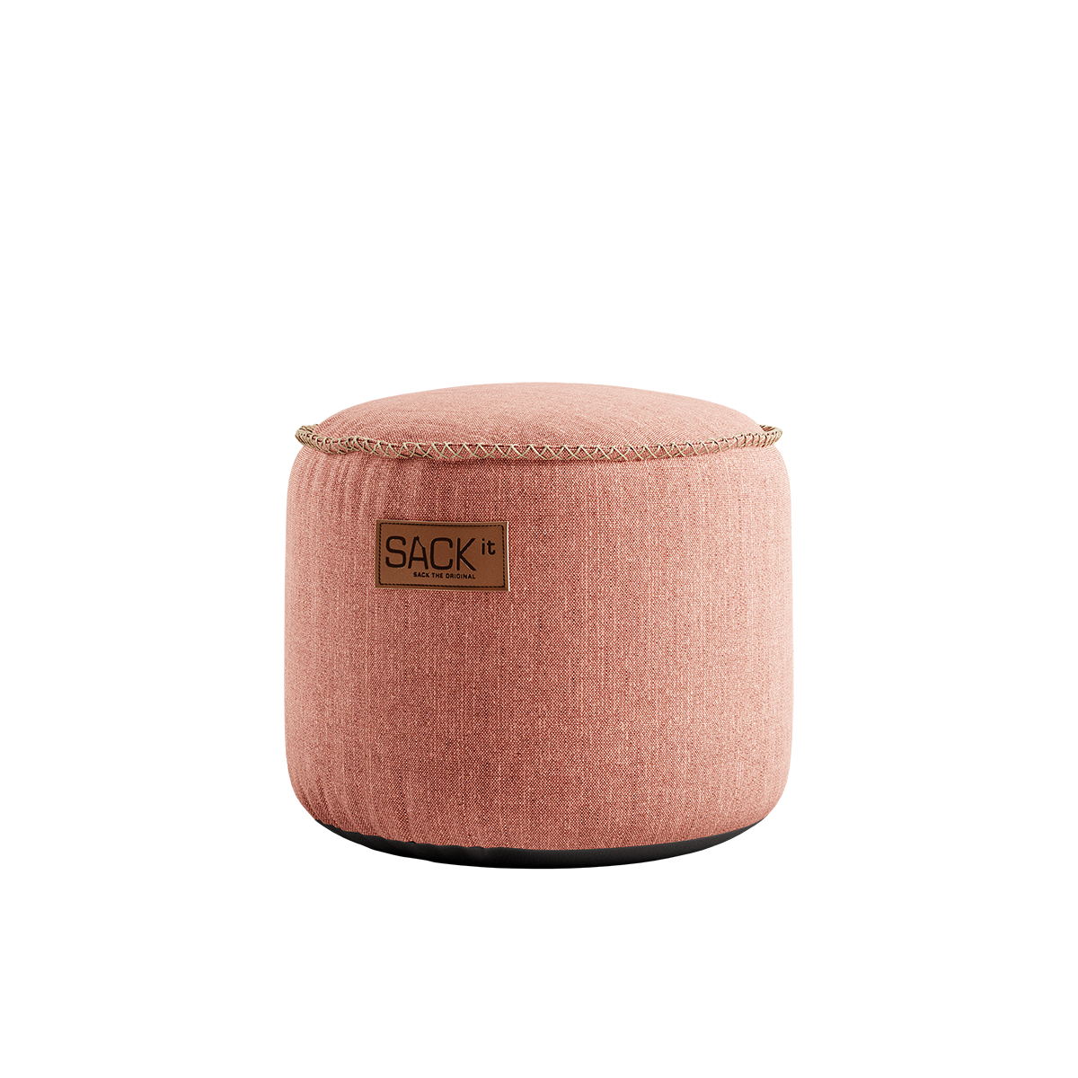 Runder Cobana Junior Pouf in Rose mit handgenähten Stichen, wasserabweisend und scheuerfest. | Cobana Junior Pouf - Cobana Rose | SACKit