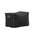 Schwarzer quadratischer Cobana Square Pouf aus wasserabweisendem Polsterstoff, handgenäht. | Cobana Square Pouf - Cobana Black | SACKit
