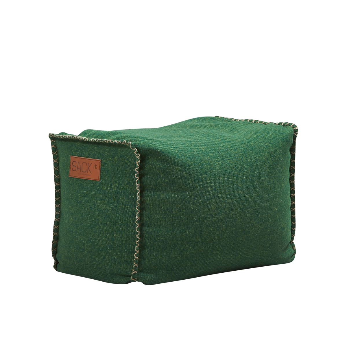Grüner Cobana Square Pouf aus wasserabweisendem Cobana - Polsterstoff, quadratisch und formstabil. | Cobana Square Pouf - Cobana Green | SACKit