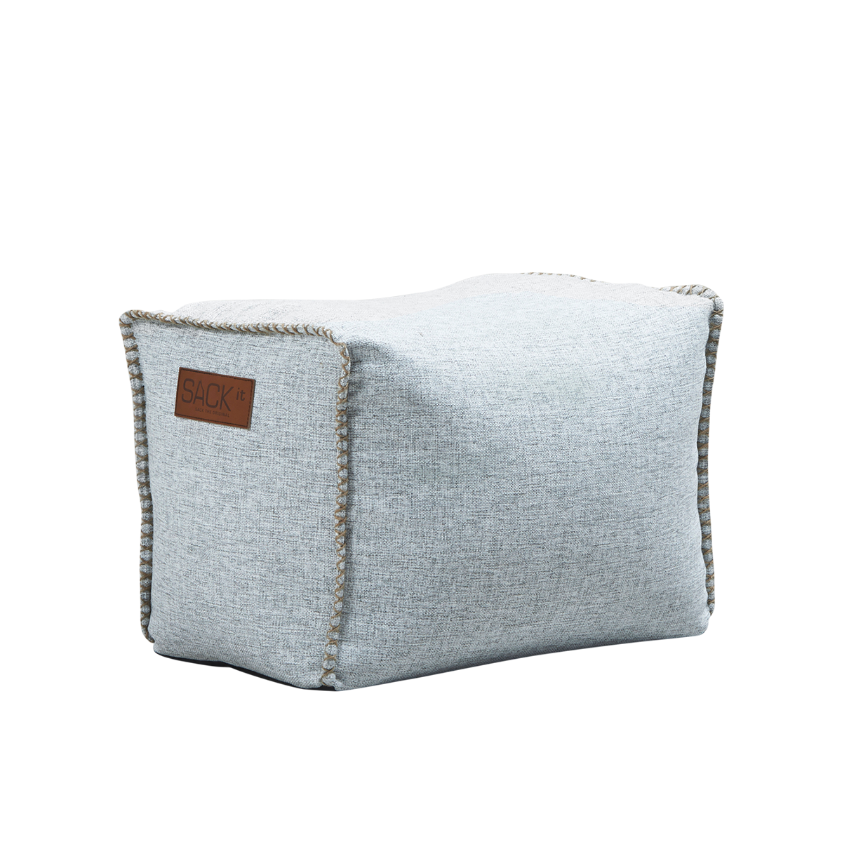 Weißer quadratischer Cobana Square Pouf aus wasserabweisendem Stoff, geeignet für Innen - und Außenbereich. | Cobana Square Pouf - Cobana White | SACKit