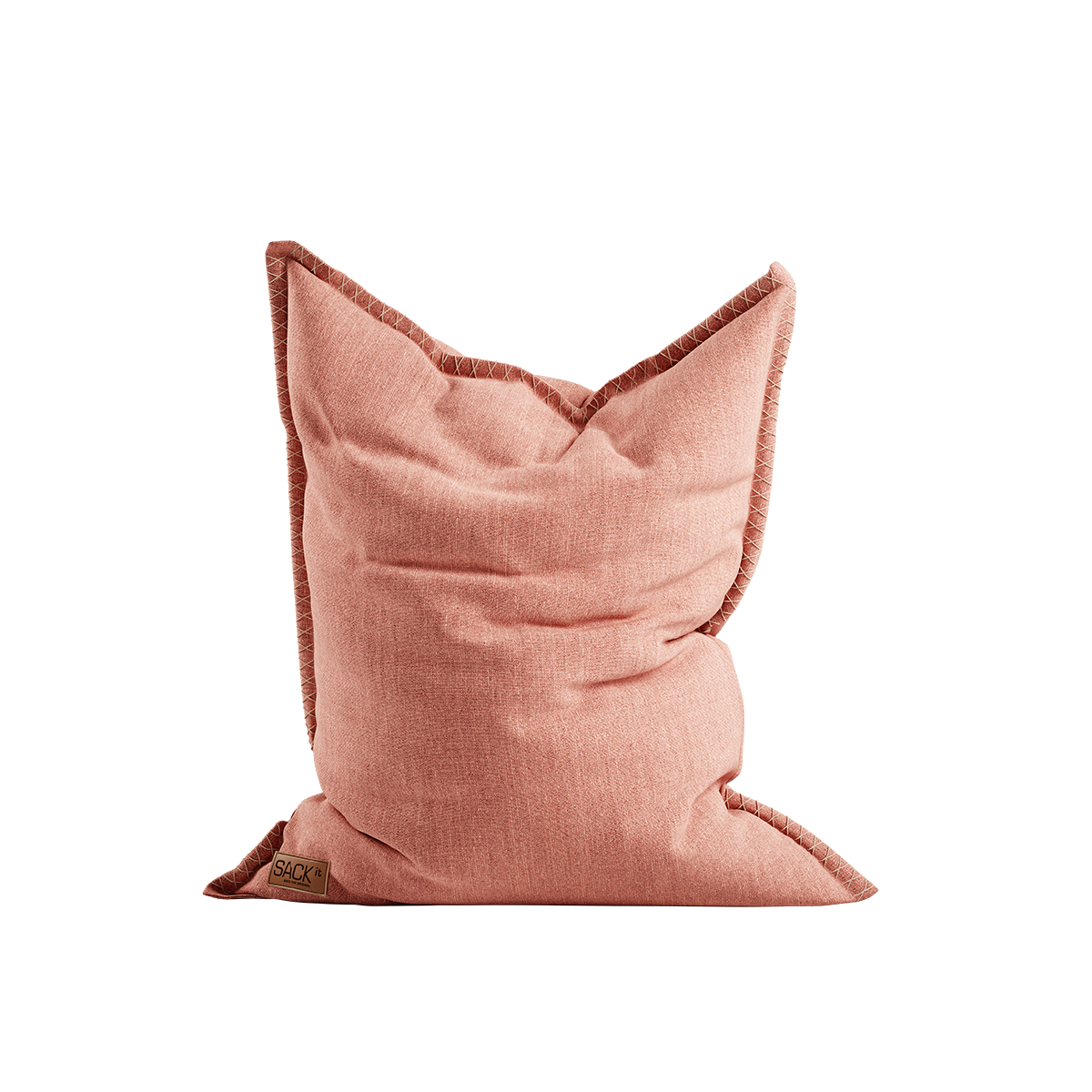 Cobana Beanbag Sækkestol und Puf in Rosé aus wasserabweisendem Material, handgenähte Stiche sichtbar. | Cobana Beanbag - Cobana Rose | SACKit