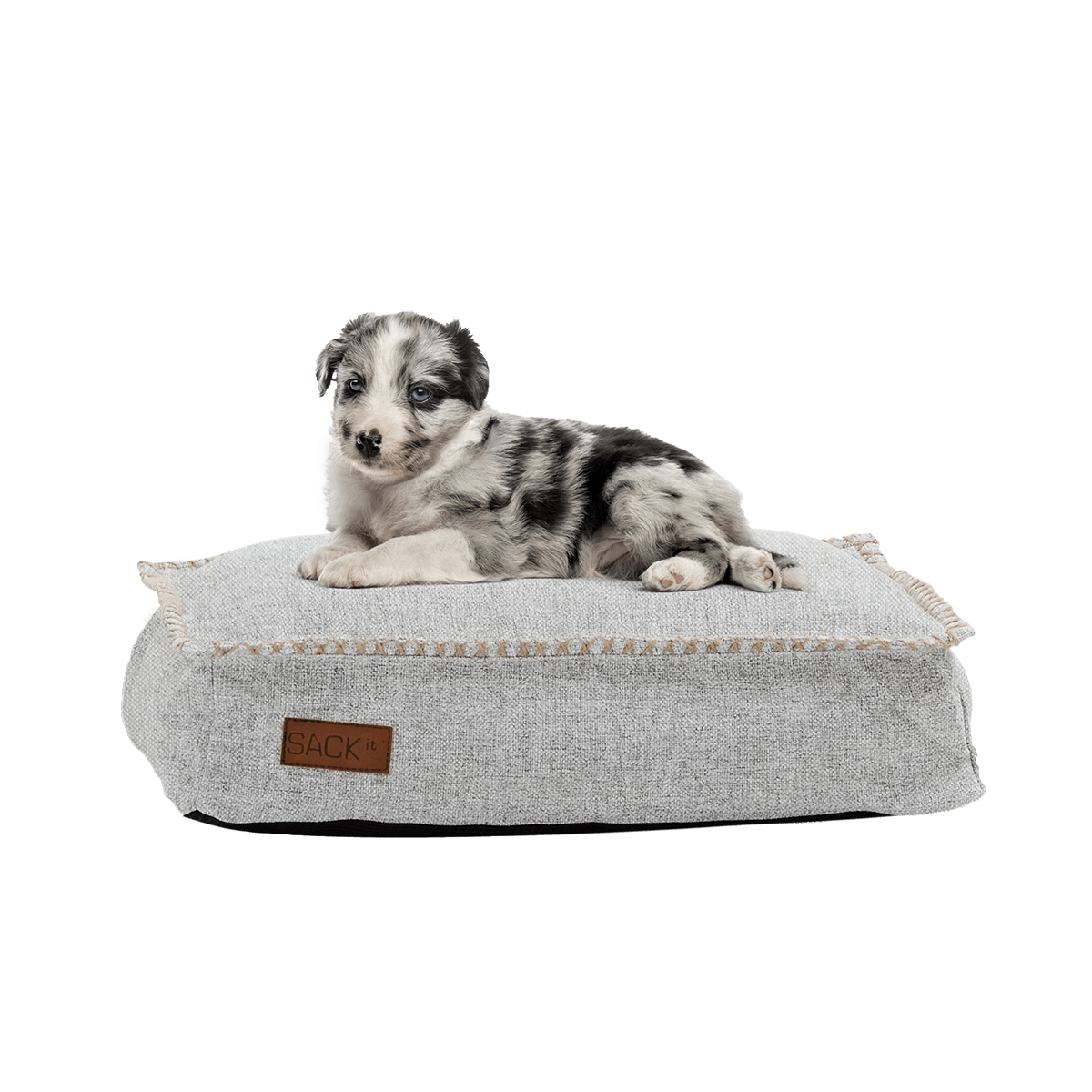 Cobana Dog bed Mini in Sand Melange with hand-stitched edges and water-resistant fabric