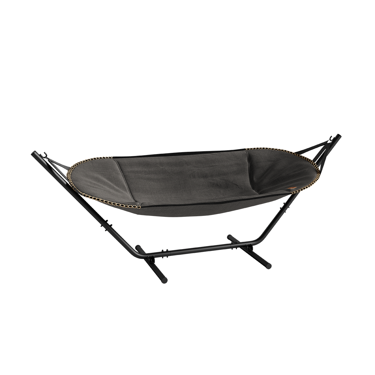 Cobana Hängematte in Grau mit schwarzem Aluminiumgestell, freistehend und wetterfest. | Cobana Hammock - Cobana Grey Black | SACKit