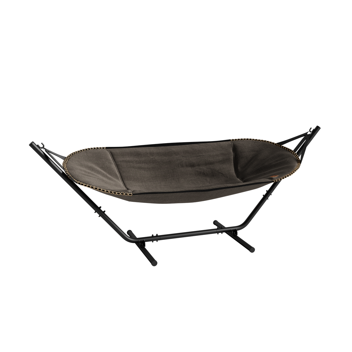 Cobana Hammock Hängematte in Braun mit schwarzem Aluminiumgestell, outdoor geeignet und wasserabweisend. | Cobana Hammock - Cobana Brown Black | SACKit