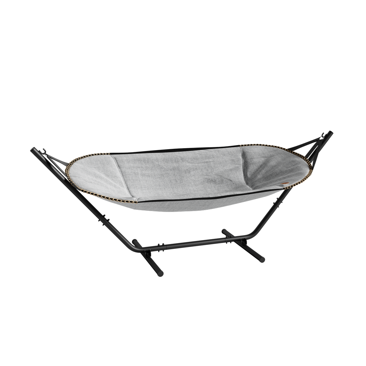 Cobana Hammock Hängematte in Sand Melange mit schwarzem Aluminiumgestell, outdoor geeignet. | Cobana Hammock - Cobana Sand Melange Black | SACKit
