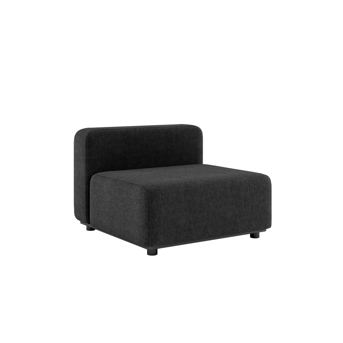 Schwarzes Cobana Lounge Sofa mit klaren Linien und pulverbeschichtetem Aluminiumrahmen für den Außenbereich. | Cobana Lounge Sofa - Seat - Cobana Black | SACKit