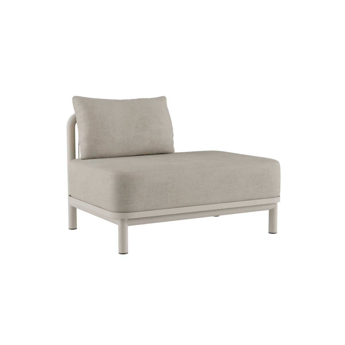Kirra Lounge Sofa Open End Left in sandfarbenem Olefin - Gewebe mit pulverbeschichtetem Aluminiumrahmen. | Kirra Lounge Sofa - Open end left - Kirra Sand | SACKit