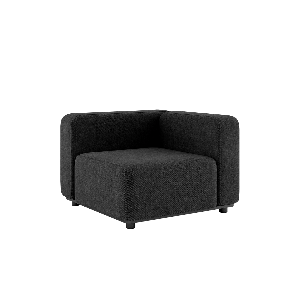 Eckiges Cobana Lounge Sofa in Schwarz mit pulverbeschichtetem Aluminiumrahmen für den Außenbereich