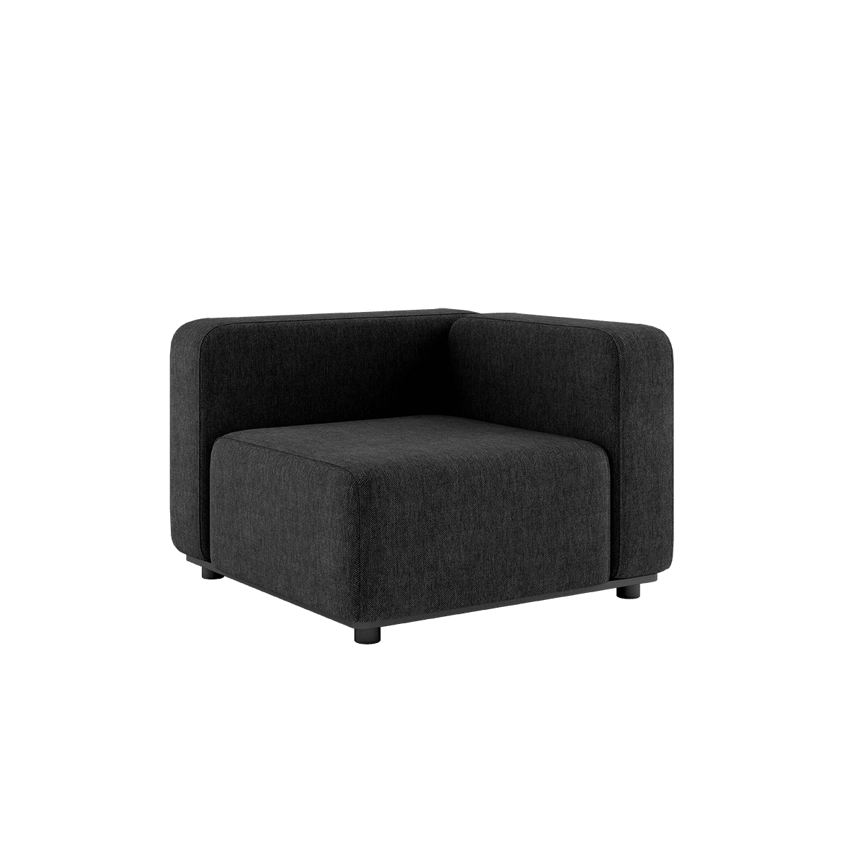Ecksofa Cobana Lounge in Schwarz mit pulverbeschichtetem Aluminiumrahmen und Olefin - Faserbezug. | Cobana Lounge Sofa - Corner - Cobana Black | SACKit