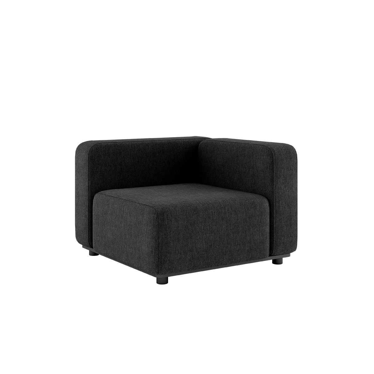 Ecksofa Cobana Lounge in Schwarz mit pulverbeschichtetem Aluminiumrahmen und Olefin - Faserbezug. | Cobana Lounge Sofa - Corner - Cobana Black | SACKit