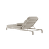 Kirra Sunbed in sandfarbenem Olefin-Textil mit verstellbarem Kopfteil und pulverbeschichtetem Aluminiumrahmen