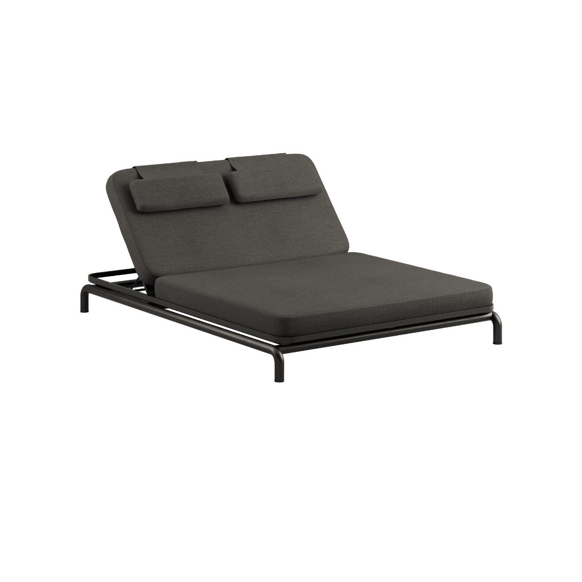 Kirra Double Sunbed in Kirra Noir mit pulverbeschichtetem Aluminiumrahmen und wasserabweisendem Olefin - Gewebe | Kirra Double Sunbed - Kirra Noir | SACKit