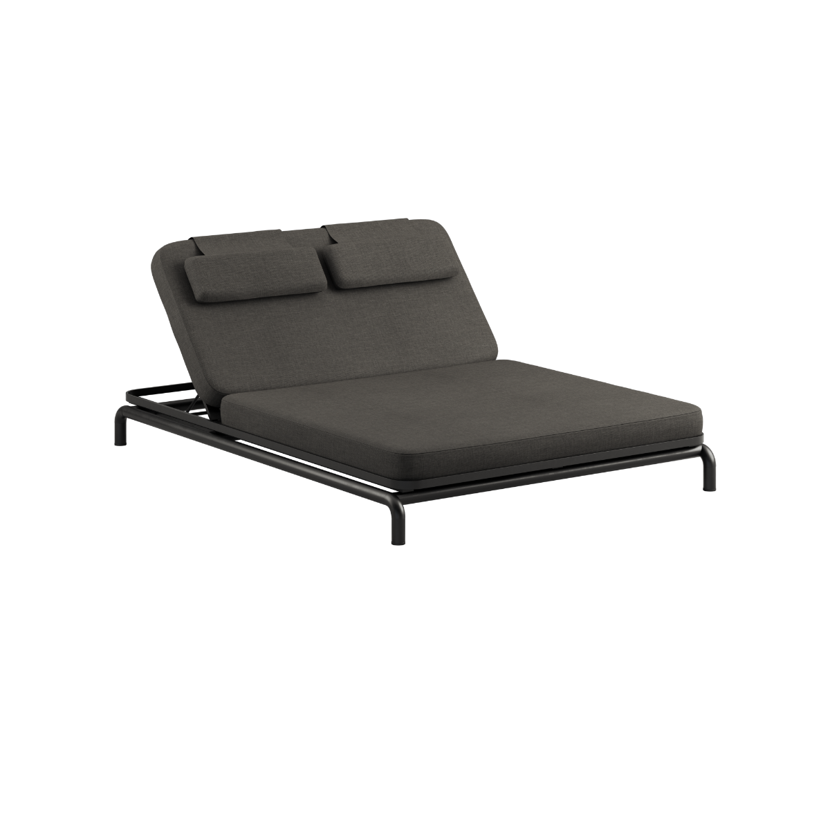 Kirra Double Sunbed in Kirra Noir mit pulverbeschichtetem Aluminiumrahmen und wasserabweisendem Olefin - Gewebe | Kirra Double Sunbed - Kirra Noir | SACKit