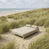 Kirra Double Sunbed in Kirra Sand mit pulverbeschichtetem Aluminiumrahmen und wasserabweisendem Textil, outdoor. | Kirra Double Sunbed - Kirra Sand | SACKit