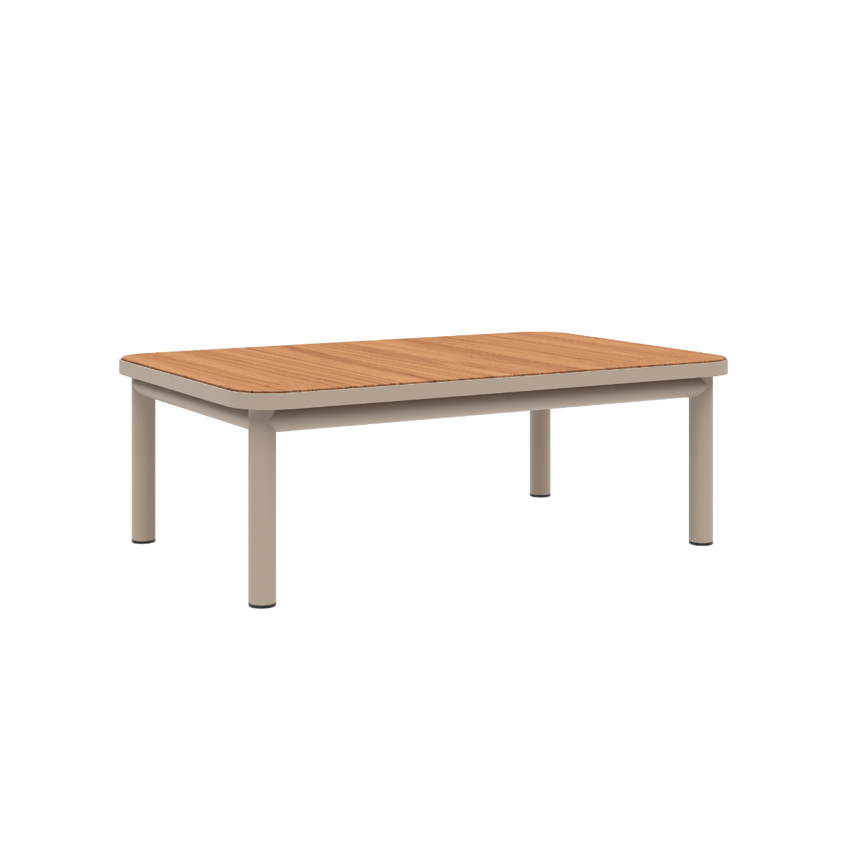 Kirra Coffee Table in Taupe mit pulverbeschichtetem Aluminiumrahmen und Teakholzplatte, Outdoor - Couchtisch ohne Accessory Fit | Kirra Coffee Table - Taupe Ohne Accessory Fit | SACKit