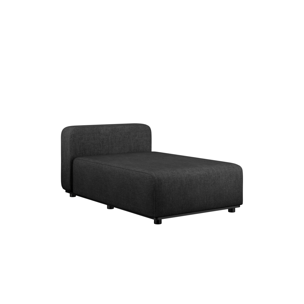 Cobana Lounge Sofa Chaise Modul in schwarzem, wasserabweisendem Material mit pulverbeschichtetem Aluminiumrahmen.