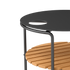 Schwarzer Aluminium - Couchtisch mit runder Teakholzablage, Ø70 cm, modernes Outdoor - Design | Patio Sofa Table - Ø70 - Ohne Accessory Fit | SACKit