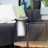 Schwarzer Aluminium - Couchtisch mit runder Teakholzablage, Ø70 cm, im Außenbereich. | Patio Sofa Table - Ø70 - Ohne Accessory Fit | SACKit