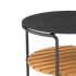 Rundes Patio Sofa Table mit schwarzem Aluminiumgestell und Teakholzablage, 70 cm Durchmesser | Patio Sofa Table - Ø70 - Ohne Accessory Fit | SACKit