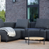 Schwarzer Aluminium - Couchtisch mit runder Teakholzablage, modernes Outdoor - Design. | Patio Sofa Table - Ø70 - Ohne Accessory Fit | SACKit