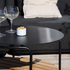 Schwarzer Aluminium - Couchtisch mit quadratischer Teakholzablage, modernes Outdoor - Design. | Patio Sofa Table - Ø70 - Ohne Accessory Fit | SACKit