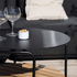 Schwarzer Aluminium - Couchtisch mit quadratischer Teakholzablage, modernes Outdoor - Design. | Patio Sofa Table - Ø70 - Ohne Accessory Fit | SACKit