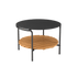 Schwarzer Aluminium - Couchtisch mit quadratischer Teakholzplatte, Ø70 cm, modernes Outdoor - Design. | Patio Sofa Table - Ø70 - Ohne Accessory Fit | SACKit