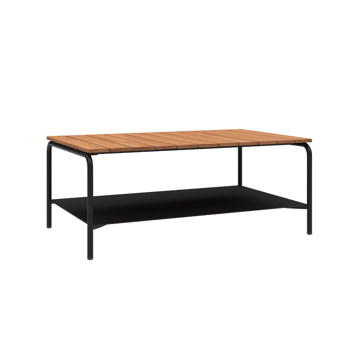 Patio Coffee Table 110x70 mit pulverbeschichtetem Aluminiumrahmen und Teakholzplatte ohne Accessory Fit | Patio Coffee Table - 110x70 - Ohne Accessory Fit | SACKit