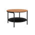 Runder Patio Coffee Table Ø70 mit pulverbeschichtetem Aluminiumrahmen und FSC - zertifiziertem Teakholz, schwarz | Patio Coffee Table - Ø70 - Ohne Accessory Fit | SACKit