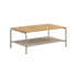 Patio Coffee Table 110x70 mit pulverbeschichtetem Aluminiumrahmen und Teakholzplatte in Taupe, Outdoor - Couchtisch | Patio Coffee Table - 110x70 - Ohne Accessory Fit Taupe | SACKit