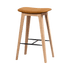 Nordic Bar Stool in 73 cm height with Luna Sandstone leather and oak wood frame