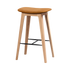 Nordic Bar Stool aus Eiche mit 73 cm Höhe und Luna Sandstone Lederpolsterung | Nordic Bar Stool - Oak - 73 cm Luna Sandstone | SACKit