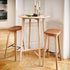 Nordic Bar Stool in Terra Black Leder mit Eichenholz und schwarzer Stahlfußstütze, 73 cm hoch