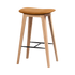 Nordic Barhocker aus Eiche mit 68 cm Höhe und Luna Sandstone Lederpolsterung | Nordic Bar Stool - Oak - 68 cm Luna Sandstone | SACKit