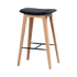Nordic Bar Stool in 68 cm height with Luna Carbon leather and oak wood frame
