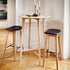 Nordic Bar Stool aus massiver Eiche mit schwarzem Terra-Leder und schwarzer Stahl-Fußstütze, 73 cm hoch