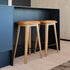 Nordic Bar Stool aus Eiche mit schwarzem Luna Leder und Steppnähten, modernes Design