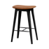 Nordic Barhocker 73 cm Terra Safari mit schwarzer Eiche und Lederpolsterung auf schwarzer Stahlfußstütze | Nordic Bar Stool - Black Stained Oak - 73 cm Terra Safari | SACKit