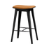 Nordic Barhocker 73 cm aus schwarz gebeizter Eiche mit hellen Nähten und Luna Sandstone Lederpolsterung | Nordic Bar Stool - Black Stained Oak with stitches - 73 cm Luna Sandstone | SACKit