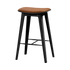 Nordic Barhocker aus schwarzem Eichenholz mit Terra Safari Leder und Steppnähten, 73 cm hoch. | Nordic Bar Stool - Black Stained Oak with stitches - 73 cm Terra Safari | SACKit