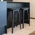 Nordic Bar Stool in black stained oak with Terra Black leather and black stitching, modern design | Nordic Bar Stool - Black Stained Oak with stitches - 68 cm Luna Carbon | SACKit