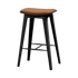 Nordic Bar Stool in Terra Safari Leder mit schwarzem Eichenholz und Steppnähten, 68 cm hoch. | Nordic Bar Stool - Black Stained Oak with stitches - 68 cm Terra Safari | SACKit